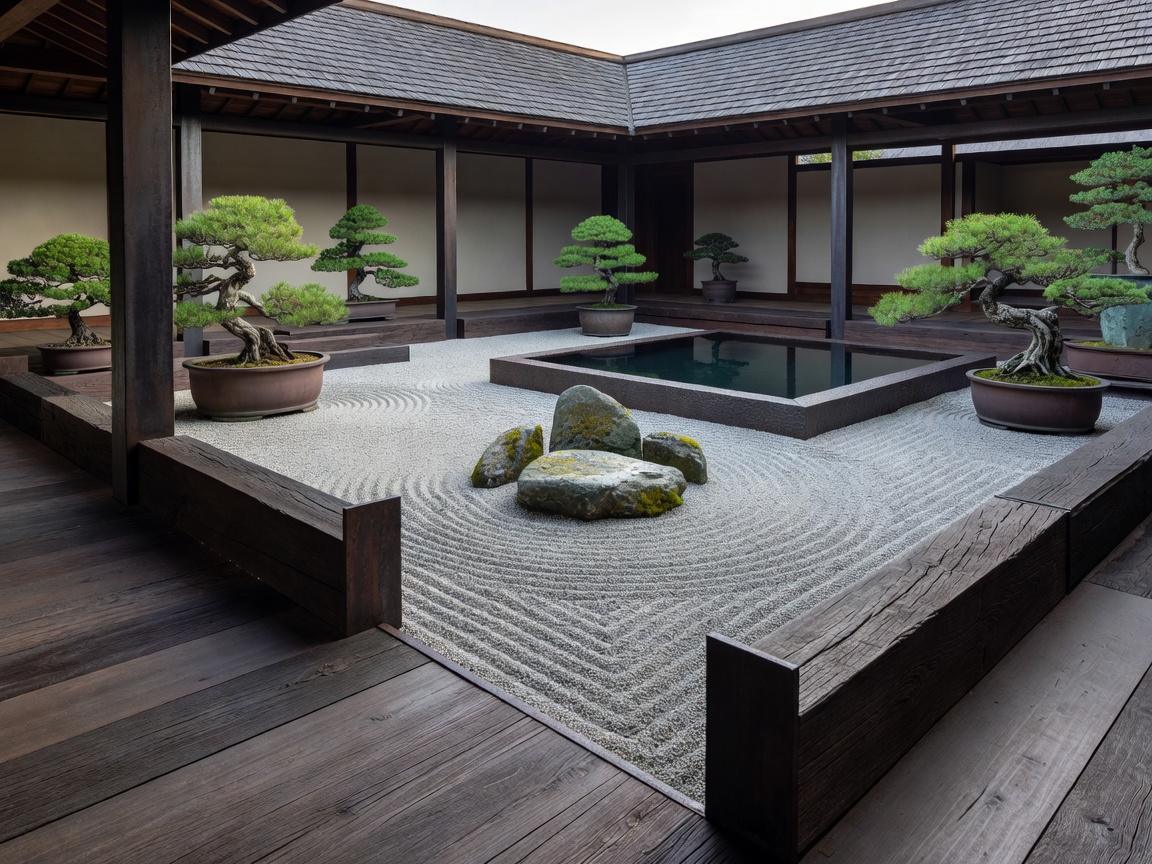 Zen courtyard patio at Iron and Ironwood Club